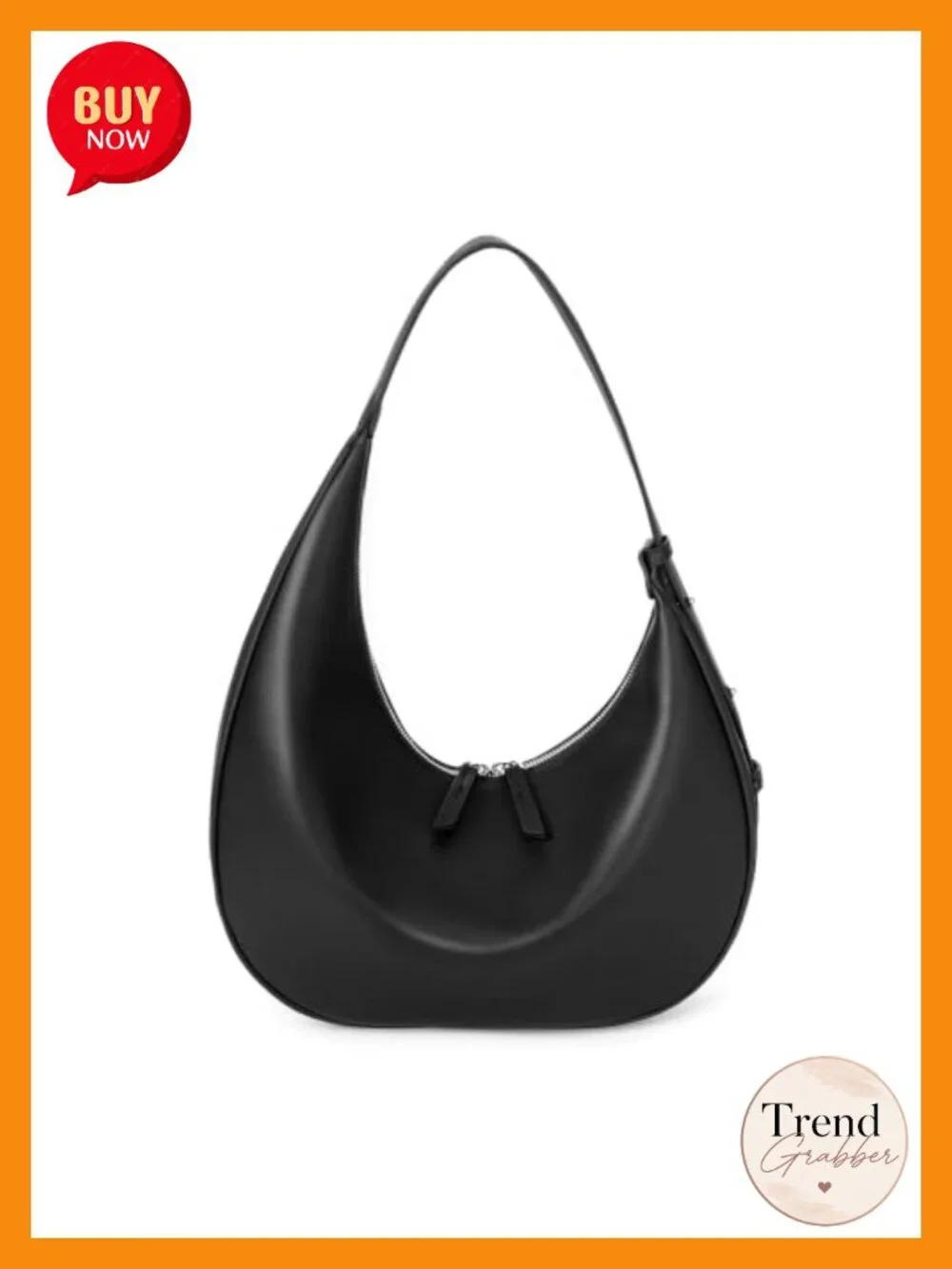 Genuine Leather Slouchy Hobo Bag, Crescent Crossbody Shoulder Purse